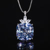 ZIRAVE Jewelry Princess-Cut Faux Gem Crown Pendant Necklace (Multi-Colors Available)