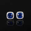 ZIRAVE Jewelry Women's Retro Imitation Blue Spinel Square SimpleEarrings