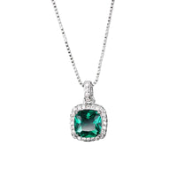 ZIRAVE Jewelry Women's Vintage Imitation Emerald Minimalist Necklace