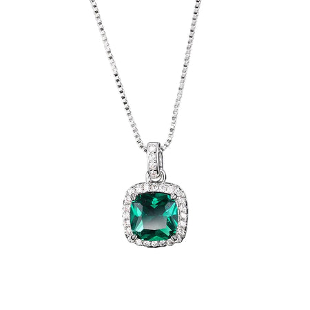 ZIRAVE Jewelry Women's Vintage Imitation Emerald Minimalist Necklace