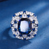 ZIRAVE jewelry simulation color treasure fat square color diamond rings