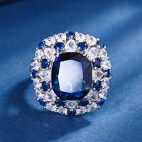 ZIRAVE jewelry simulation color treasure fat square color diamond rings