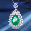 ZIRAVE Jewelry Teardrop Faux Gem Halo Necklace