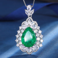 ZIRAVE Jewelry Teardrop Faux Gem Halo Jewelry Set