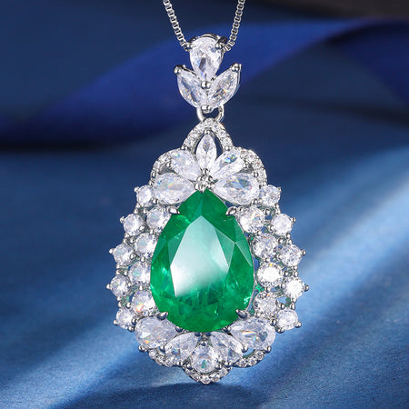 ZIRAVE Jewelry Teardrop Faux Gem Halo Jewelry Set