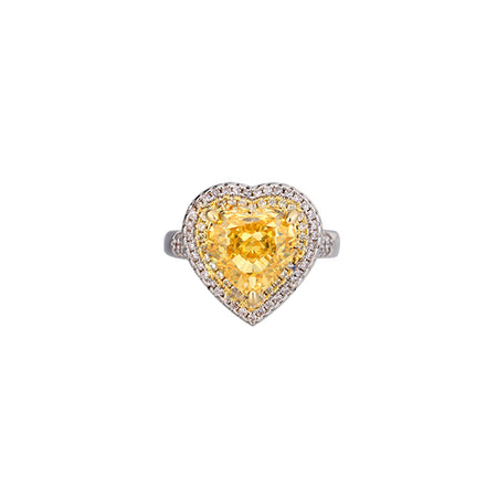 ZIRAVE jewelry Heart Shaped Simulated Yellow Sapphire Ring