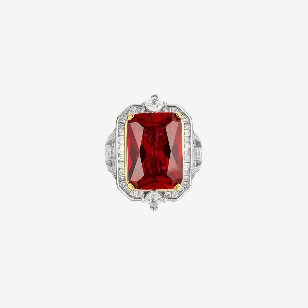 ZIRAVE Jewelry Vintage Simulated Gemstone Emerald-Cut Ring