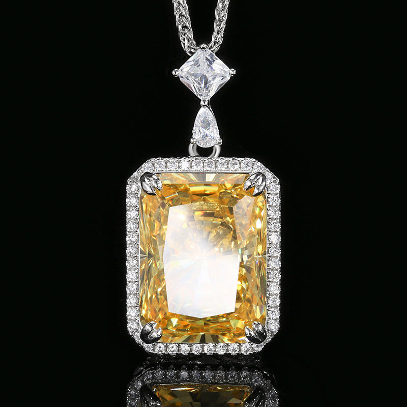 ZIRAVE Jewelry Radiant-Cut Simulated Yellow Diamond Necklace