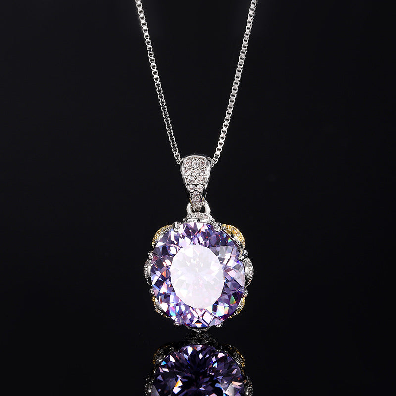 ZIRAVE Jewelry  Vintage Simulated Gemstone Oval Jewelry Nicklace