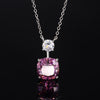 ZIRAVE Jewelry Cushion-Cut Faux Pink Diamond Jewelry Set (Necklace, Ring & Earrings)