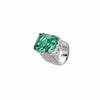 ZIRAVE Jewelry Vintage-Style Faux Green Diamond Wide Band Ring