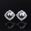 ZIRAVE Jewelry Grey Pearl Jewelry Set (Necklace + Earrings)