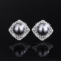 ZIRAVE Jewelry Grey Pearl  Earrings