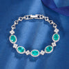 ZIRAVE Jewerly Vintage Simulated Gemstone Heart & Clover Bracelet