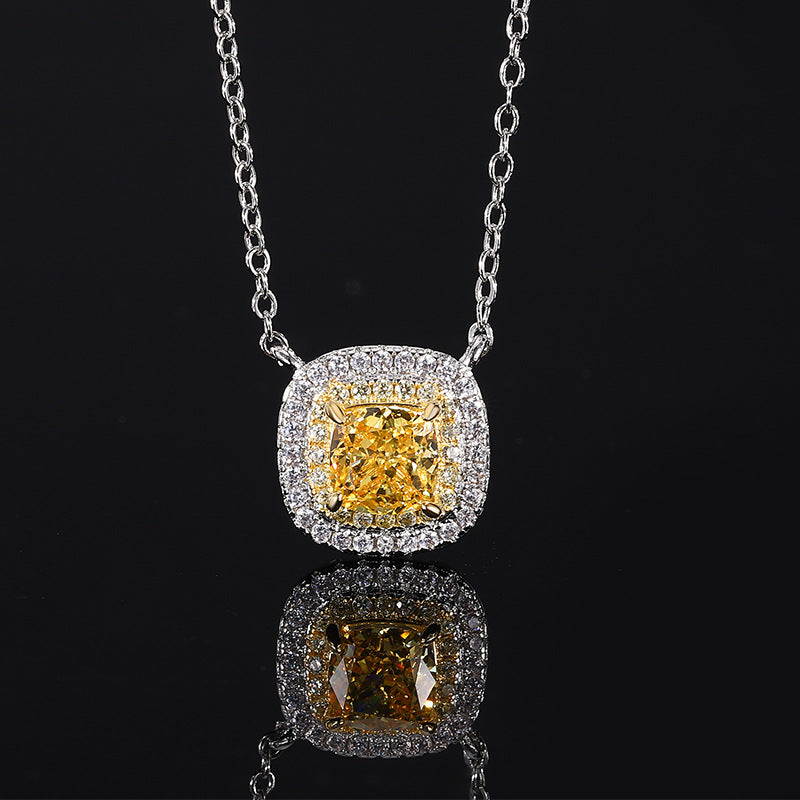 ZIRAVE Jewelry Simulation Yellow Diamond Necklace