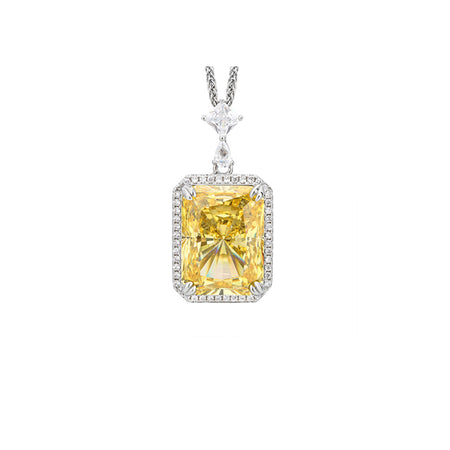 ZIRAVE Jewelry Radiant-Cut Simulated Yellow Diamond Necklace