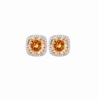 ZIRAVE Jewelry  Vintage Simulated Citrine Cushion Earrings