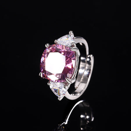 ZIRAVE Jewelry Cushion-Cut Faux Pink Diamond  Ring