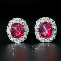 ZIRAVE Jewelry Cushion-Cut Faux Pink Diamond Two-Stone Earrings