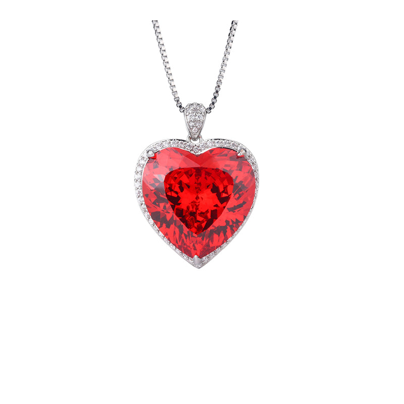 ZIRAVE Jewelry Titanic Heart of the Ocean Heart-Shaped Gemstone Necklace