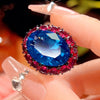 ZIRAVE Jewelry Imitation Ruby & Blue Spinel Light Luxury Ring