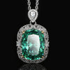 ZIRAVE Jewelry Two-Tone Gold Simulated Paraiba Gemstone Necklace