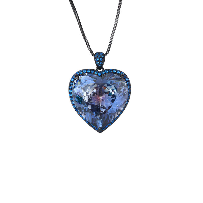 ZIRAVE Jewelry Titanic Heart of the Ocean Heart-Shaped Gemstone Necklace
