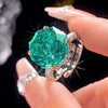 ZIRAVE Jewelry Title: Rose-Cut Colored Gemstone Two-Tone Ring (4 Colors Available)