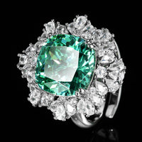 ZIRAVE Jewelry Faux Paraiba Green Fashion Pendant Ring