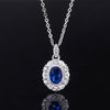 ZIRAVE Jewelry Vintage Imitation Blue Spinel Minimalist Style  Necklace