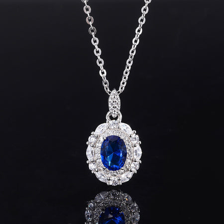 ZIRAVE Jewelry Vintage Imitation Blue Spinel Minimalist Style