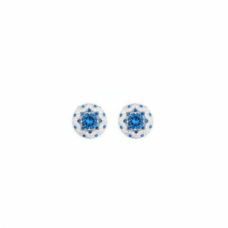 ZIRAVE jewelry simulation blue spinel earrings