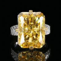 ZIRAVE Jewelry Radiant-Cut Faux Yellow Diamond Ring