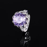 ZIRAVE Jewelry Spiral Floral Faux Gem  Ring