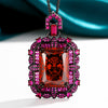 ZIRAVE Jewelry Parra Green Square Diamond Black Gold  Necklace