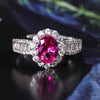 ZIRAVE jewelry simulation color treasure corundum retro oval ring