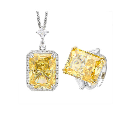 ZIRAVE Jewelry Radiant-Cut Simulated Yellow Diamond Jewelry Set