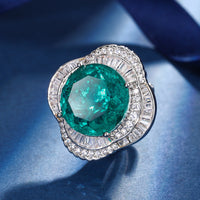 ZIRAVE Jewelry Emerald-Style Clover Halo Ring
