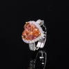 ZIRAVE Jewelry Heart-Shaped Faux Color Gem Halo Ring (Multi-Colors Available)