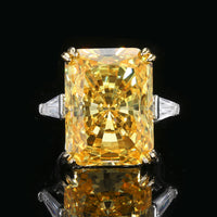 ZIRAVE Jewelry Radiant-Cut Simulated Yellow Diamond Ring