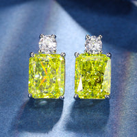 ZIRAVE Jewelry Radiant-Cut Yellow Diamond Simulated Earrings