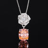 ZIRAVE Jewelry Camellia Simulated Gemstone Jewelry Set (Necklace + Earrings)