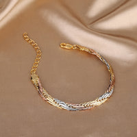 ZIRAVE Jewelry ri-color Braided Twist Chain Bracelst