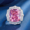 ZIRAVE Jewelry Vintage Simulated Pink Diamond Cushion Jewelry Set
