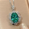 ZIRAVE JewelryVintage Simulated Paraiba Floral Halo Jewelry Set