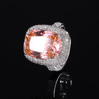 ZIRAVE Jewelry Vintage Simulated Morganite Cushion Halo Jewelry Set