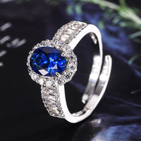 ZIRAVE jewelry simulation color treasure corundum retro oval ring