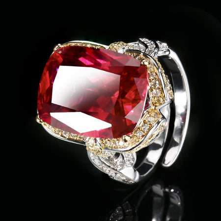 ZIRAVE Jewelry  Two-Tone Gold Vintage Cushion-Cut Gemstone Ring (Multi-Color Options)