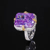 ZIRAVE Jewelry Vintage Simulated Gemstone Rectangle Jewelry Set 3Color