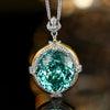 ZIRAVECO Jewelry, Copper-Based Gold-Plated Imitation Paraiba Tourmaline Vintage Pendan Necklace